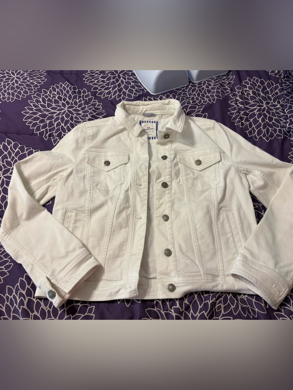 Vineyard Vines white denim jacket